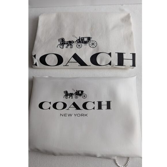 2 large coach storage bags 1Taffeta 19"x23"1 cotton 18"x 24"GUC drawstrings - Picture 1 of 6